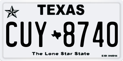 TX license plate CUY8740