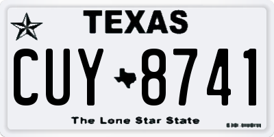 TX license plate CUY8741