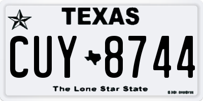 TX license plate CUY8744