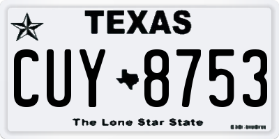 TX license plate CUY8753