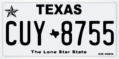 TX license plate CUY8755