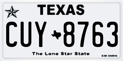 TX license plate CUY8763