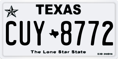 TX license plate CUY8772