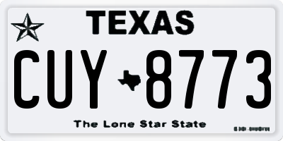 TX license plate CUY8773