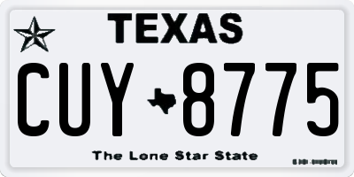 TX license plate CUY8775