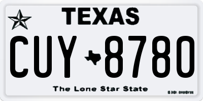 TX license plate CUY8780