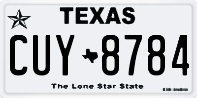 TX license plate CUY8784