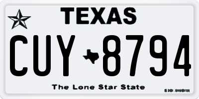 TX license plate CUY8794