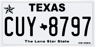 TX license plate CUY8797
