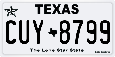 TX license plate CUY8799