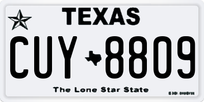 TX license plate CUY8809