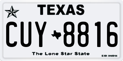 TX license plate CUY8816