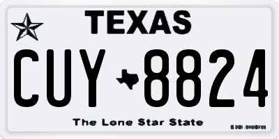 TX license plate CUY8824