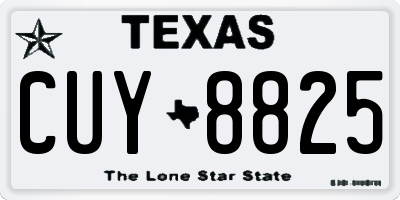TX license plate CUY8825