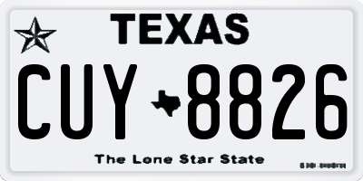 TX license plate CUY8826