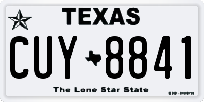 TX license plate CUY8841