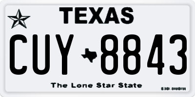 TX license plate CUY8843