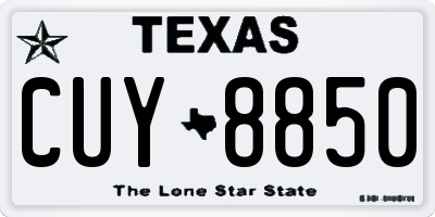 TX license plate CUY8850