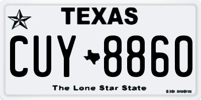 TX license plate CUY8860
