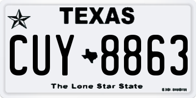 TX license plate CUY8863