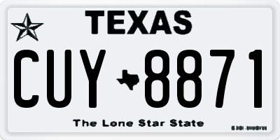 TX license plate CUY8871