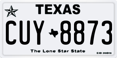 TX license plate CUY8873