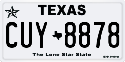 TX license plate CUY8878