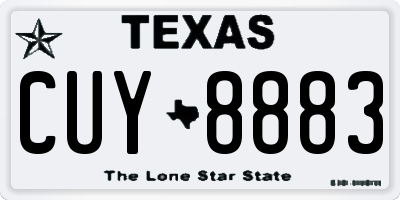 TX license plate CUY8883
