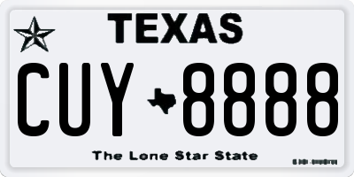 TX license plate CUY8888