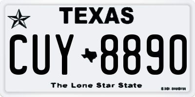 TX license plate CUY8890