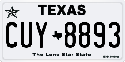 TX license plate CUY8893