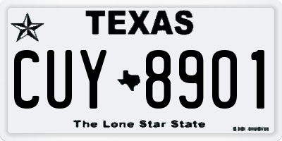 TX license plate CUY8901