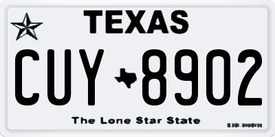 TX license plate CUY8902