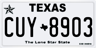 TX license plate CUY8903