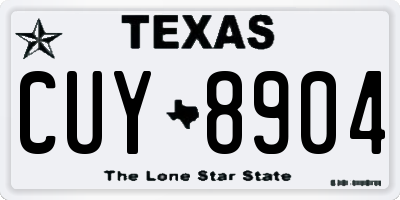 TX license plate CUY8904