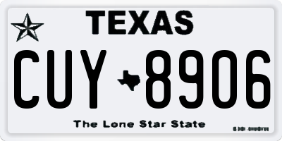 TX license plate CUY8906