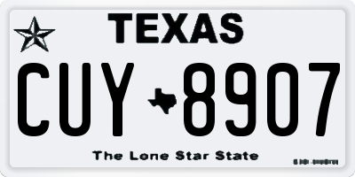 TX license plate CUY8907