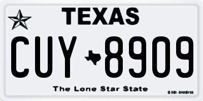 TX license plate CUY8909