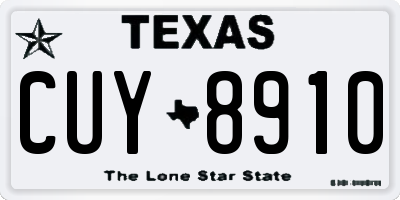TX license plate CUY8910