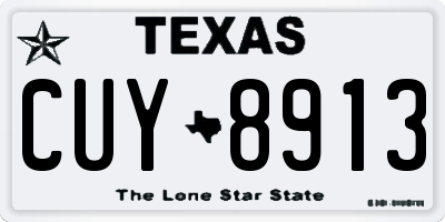TX license plate CUY8913