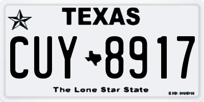 TX license plate CUY8917