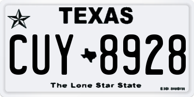 TX license plate CUY8928