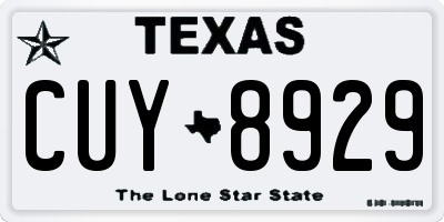 TX license plate CUY8929