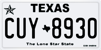 TX license plate CUY8930