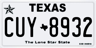 TX license plate CUY8932
