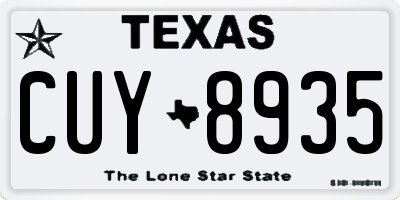 TX license plate CUY8935