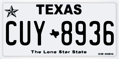 TX license plate CUY8936