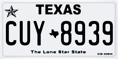 TX license plate CUY8939