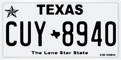 TX license plate CUY8940