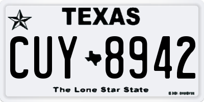 TX license plate CUY8942